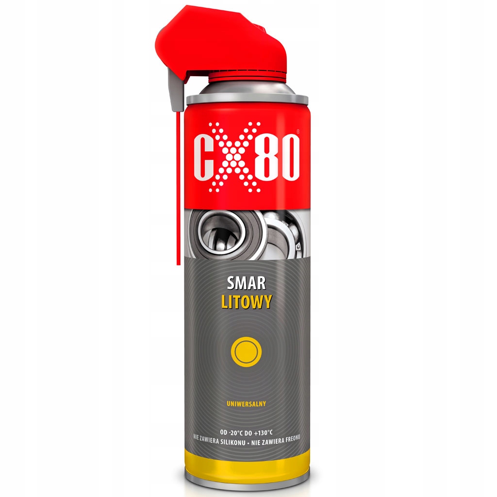 CX80 Duo Spray 500ml Smar litowy wapniowy Nlgi 2 Ep do łożysk i przegubów