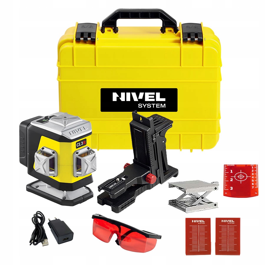 Laser krzyżowy 3x360 Nivel System CL3R czerwony dalmierz
