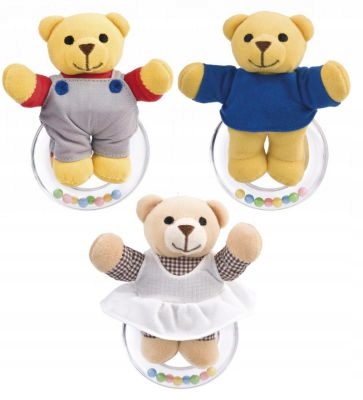 Canpol Grzechotka Pluszowy miś w ogrodniczkach