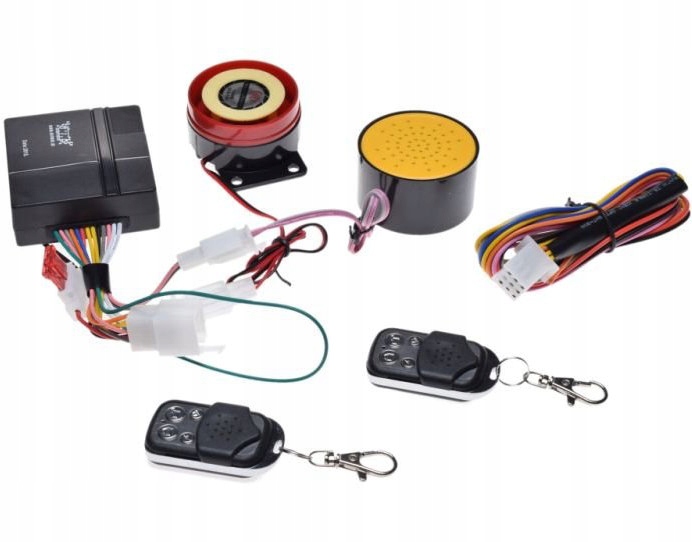 ALARM MOTOCYKLOWY KPL 2 PILOTY 12V LEKTOR POLSKI EAN 2000010016747