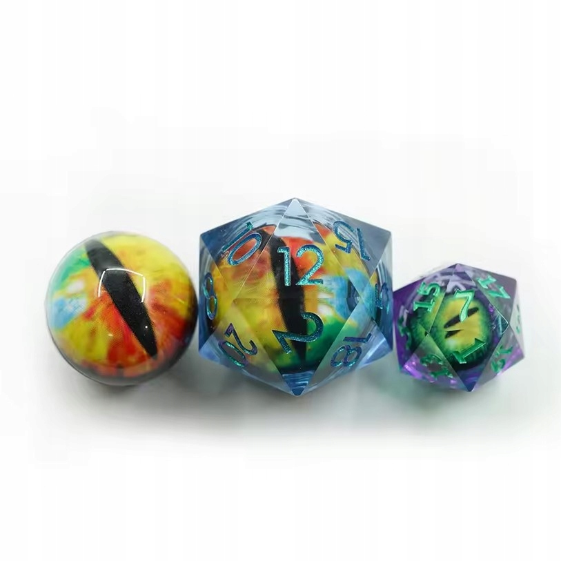 KOSTKA RPG OKO W OKO Z PRZEDWIECZNYM PŁYNNA KOŚĆ K20 3,3 CM