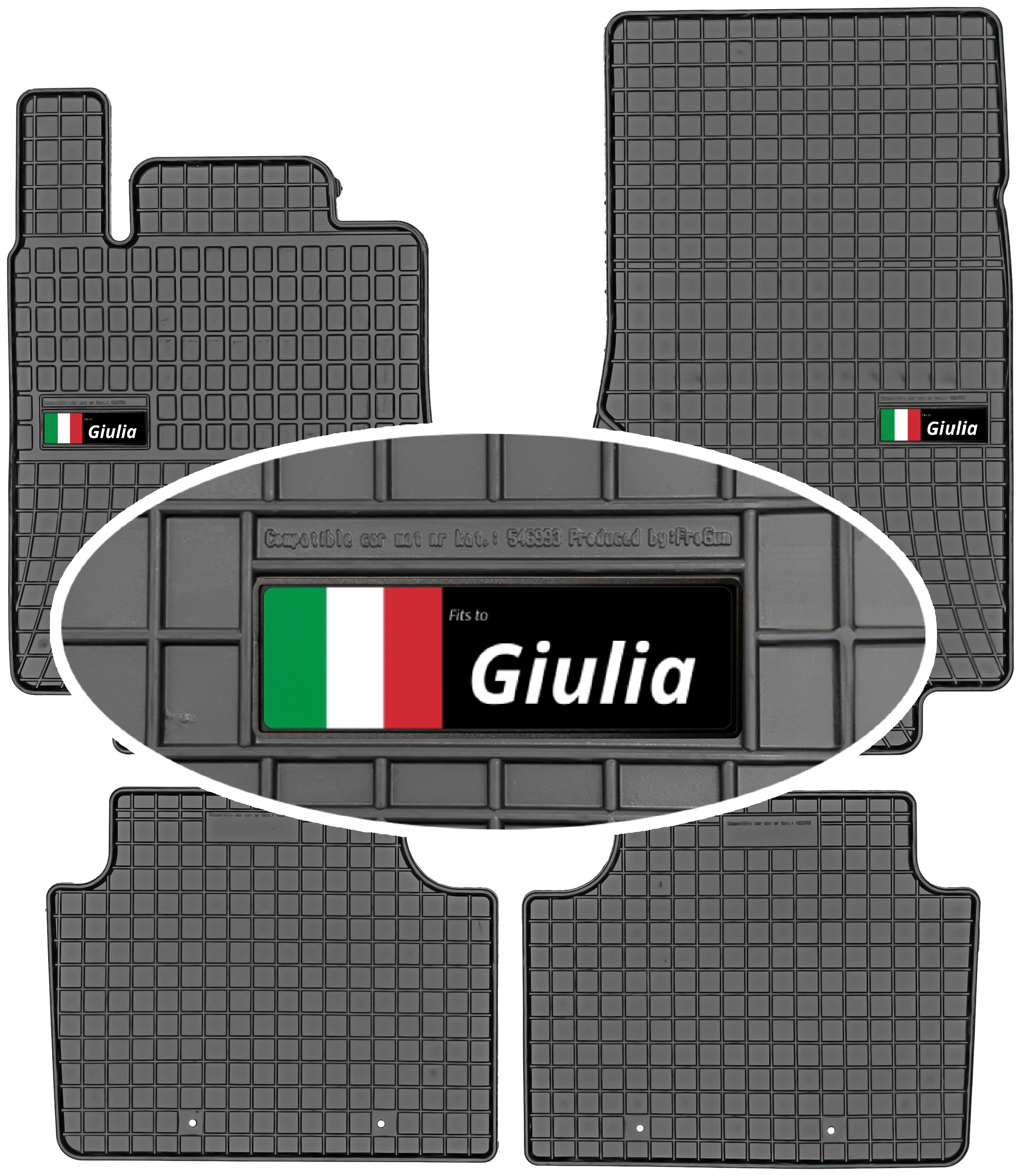 Alfa Romeo Giulia 2016- Wycieraczki gumowe do samochodu z Napisem