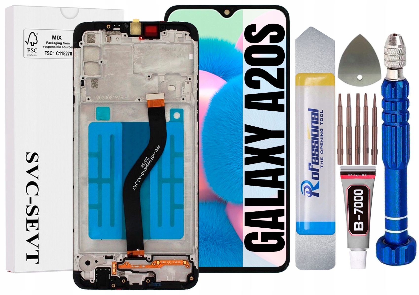 Displej Pro Samsung Galaxy A20S A207 Originál LCD Rámeček