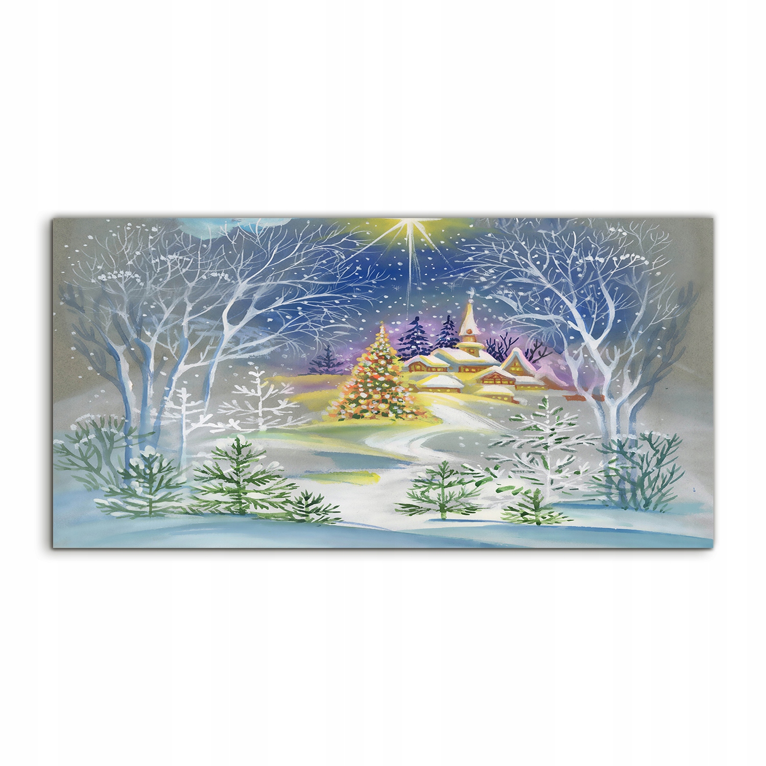 Fotoobraz 120x60 nástenný Akvarely Zima Krajina