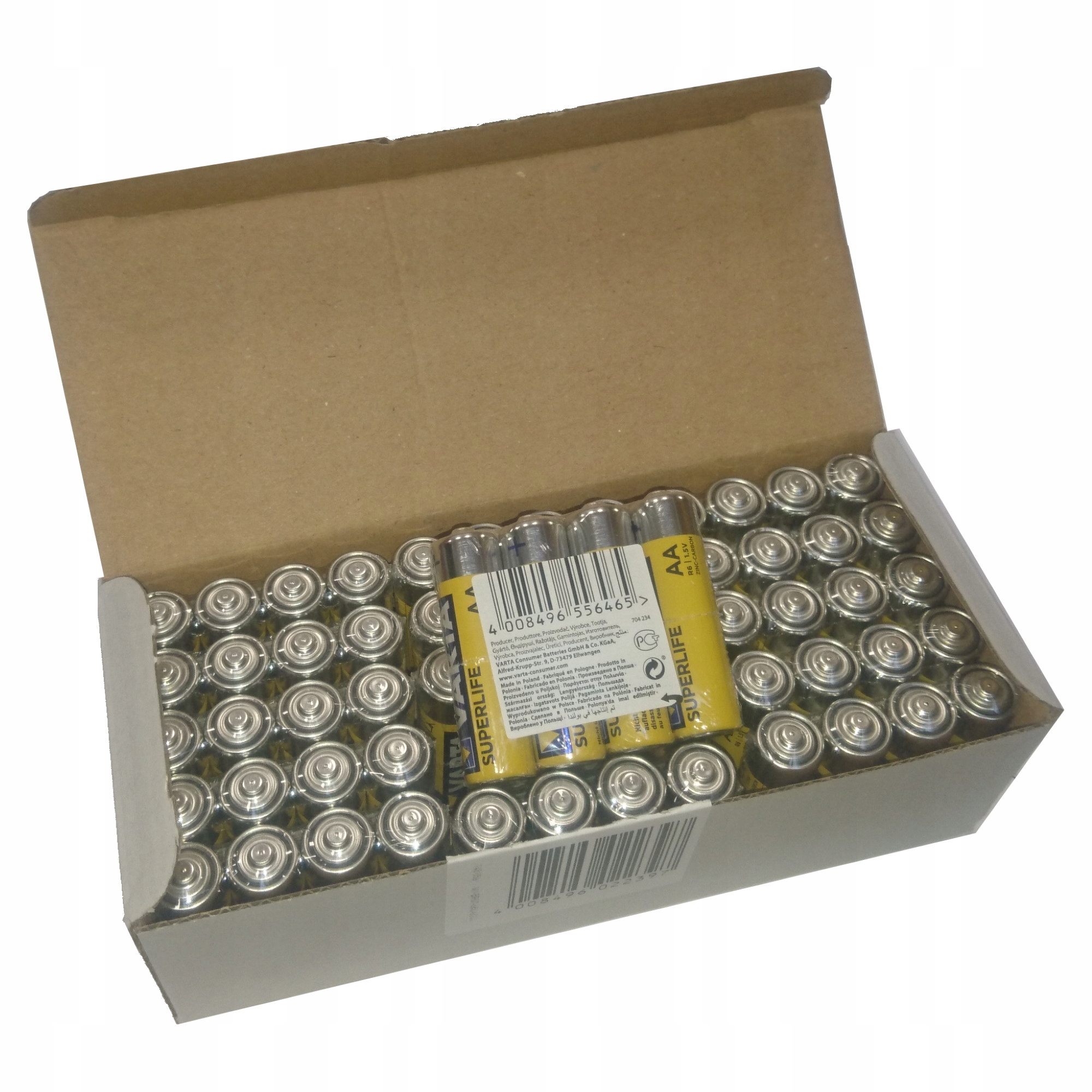 

60 x Varta R6 Aa Superlife bateria cynko-węgl tray