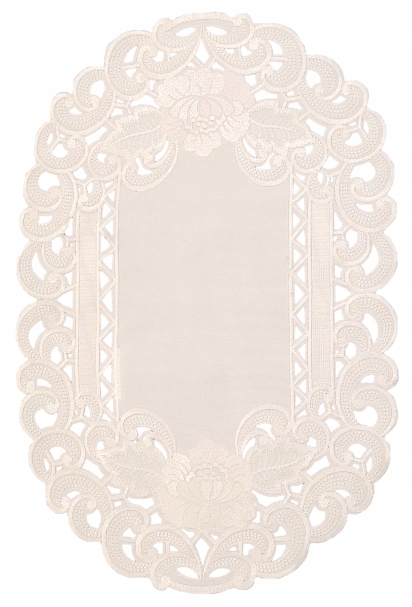 

Serweta Haftowana Owal 30cm x 45cm Biała