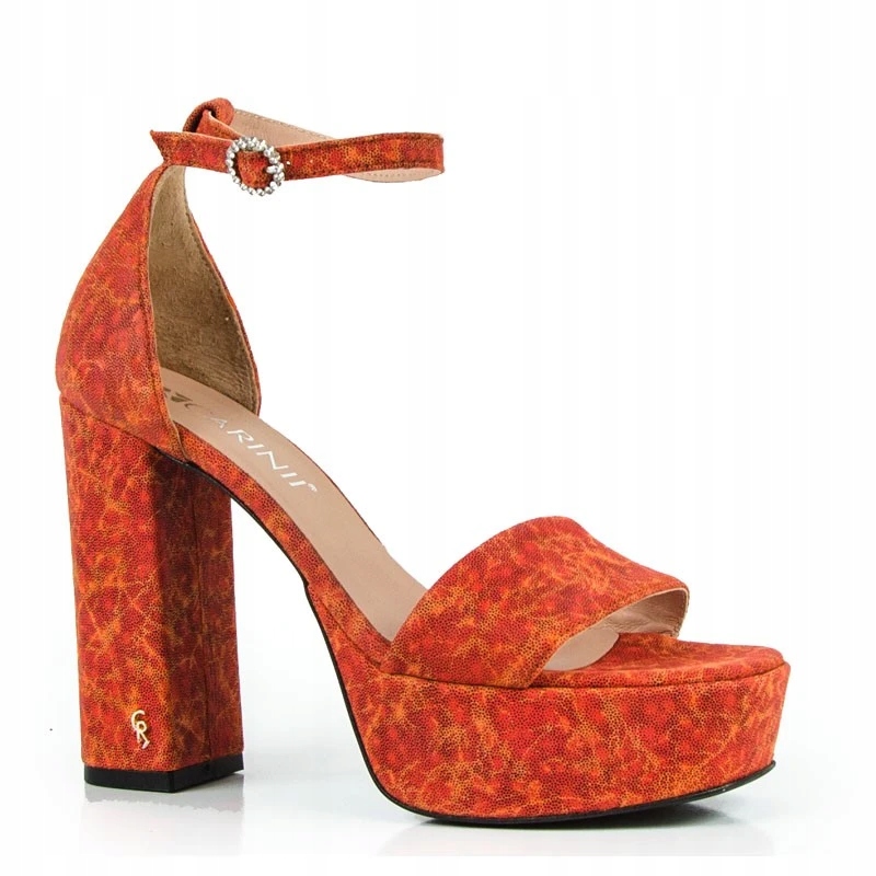 Carinii B8846 Sandály Kůže Oranžová Barva MIX 40