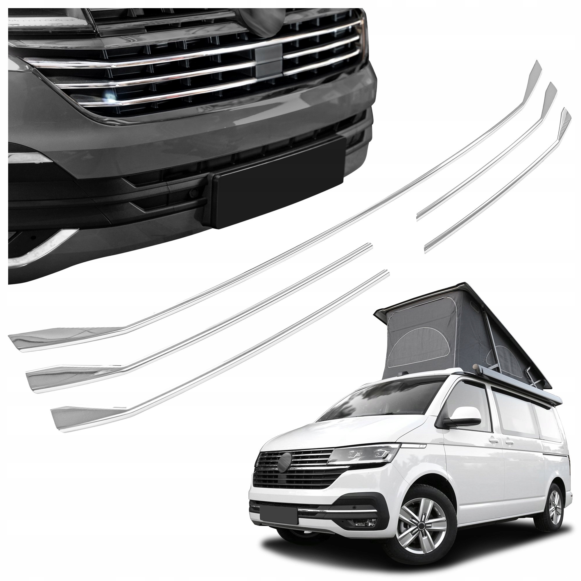 Lišty nárazníka predného pre Volkswagen California VI T6.1 2019-