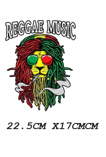 TERMO NAKLEJKA APLIKACJA NAPRASOWANKA REGGAE K-50 Model REGGE MUSIC
