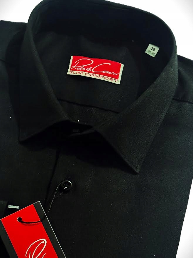Roberto Cossini pánská košile Slim dlouhý rukáv kruh 43 188/194 Twill černá