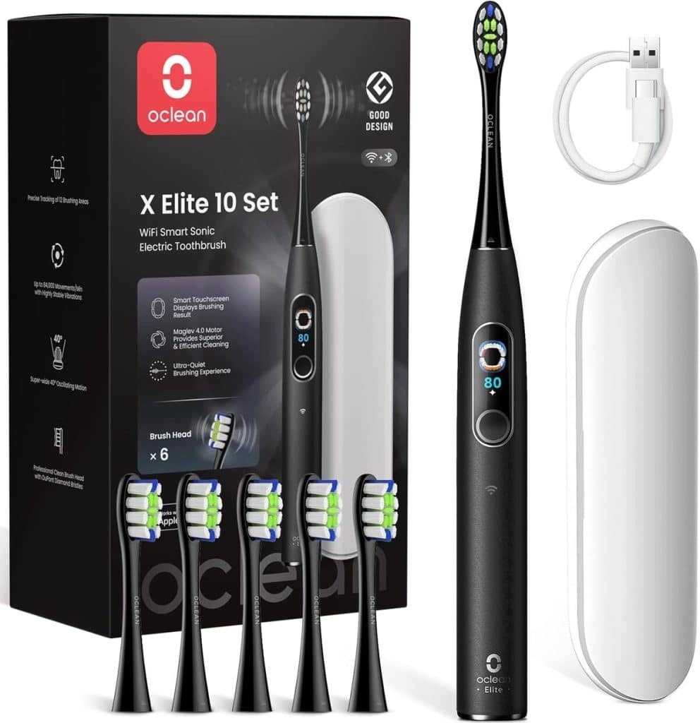 Czyt Opis Szczoteczka soniczna Oclean X Elite 10 WiFi Smart zestaw