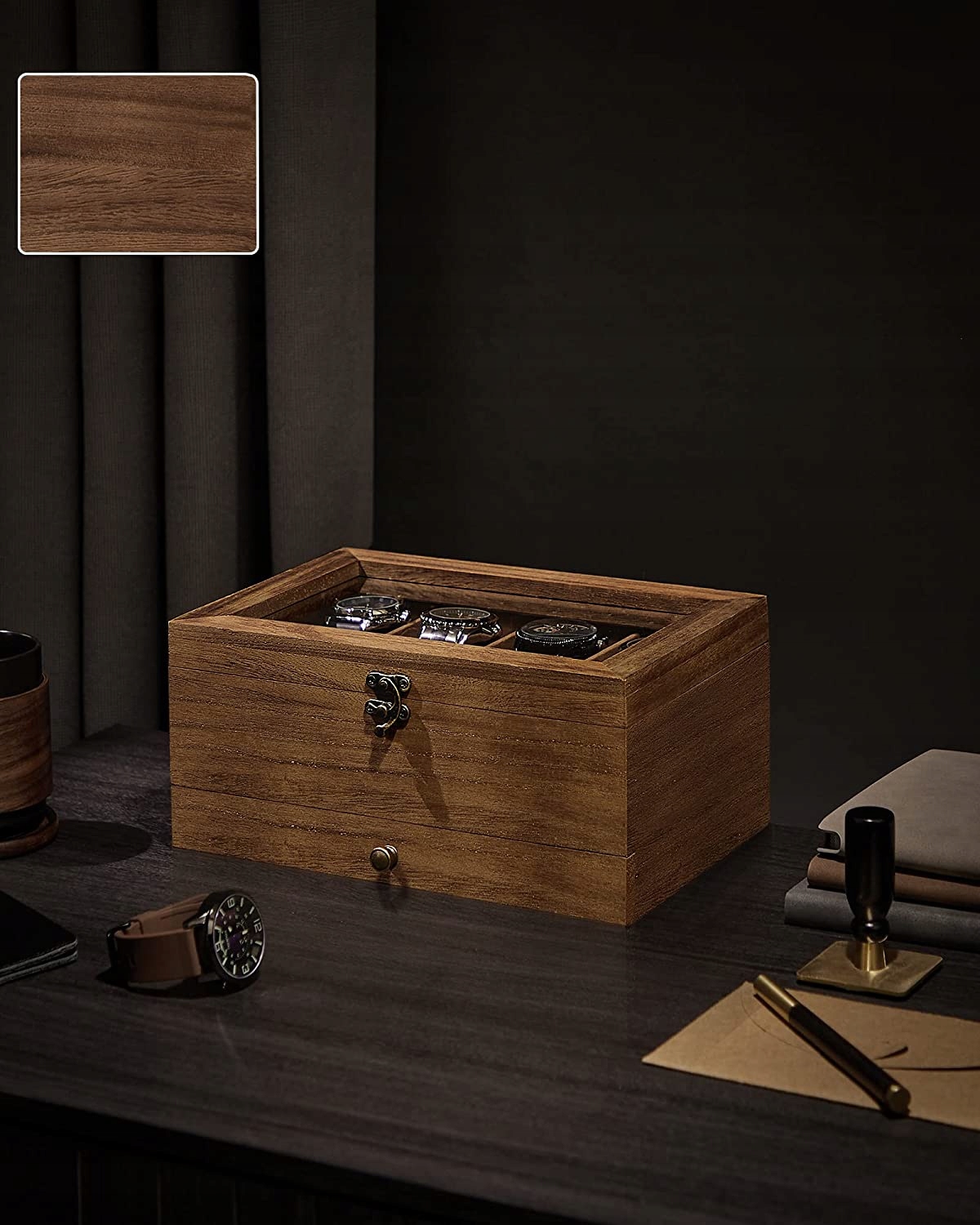 Pudełko na Zegarki Drewniane Szkatułka Organizer Prezent Dla Kolekcjonerai Kod producenta Mamba Premium PLUS