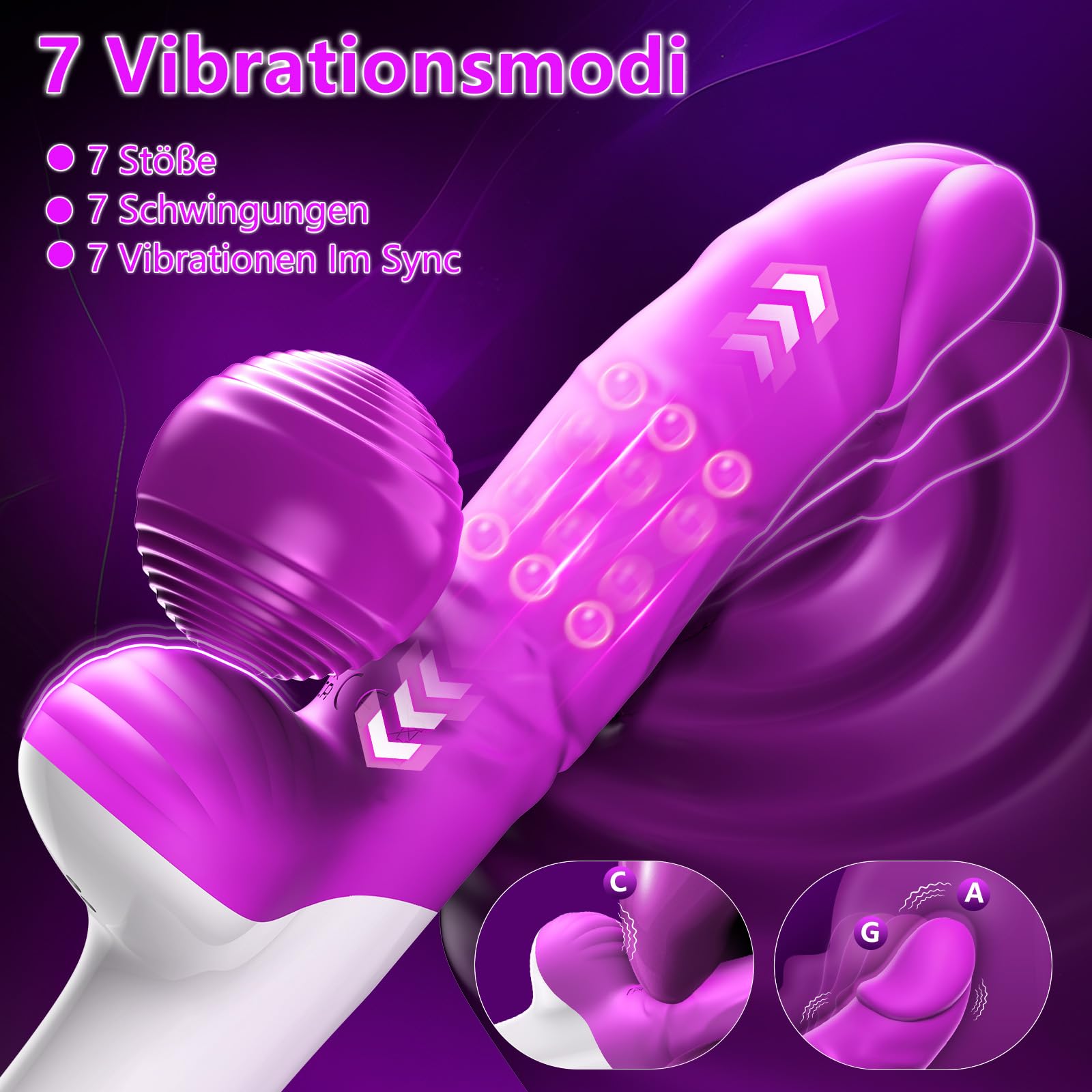 HIVEFUN Wibrator Dildo Zestaw dla Kobiet, Klitoris G-Punkt, 7 Wibracji — miniatura 4