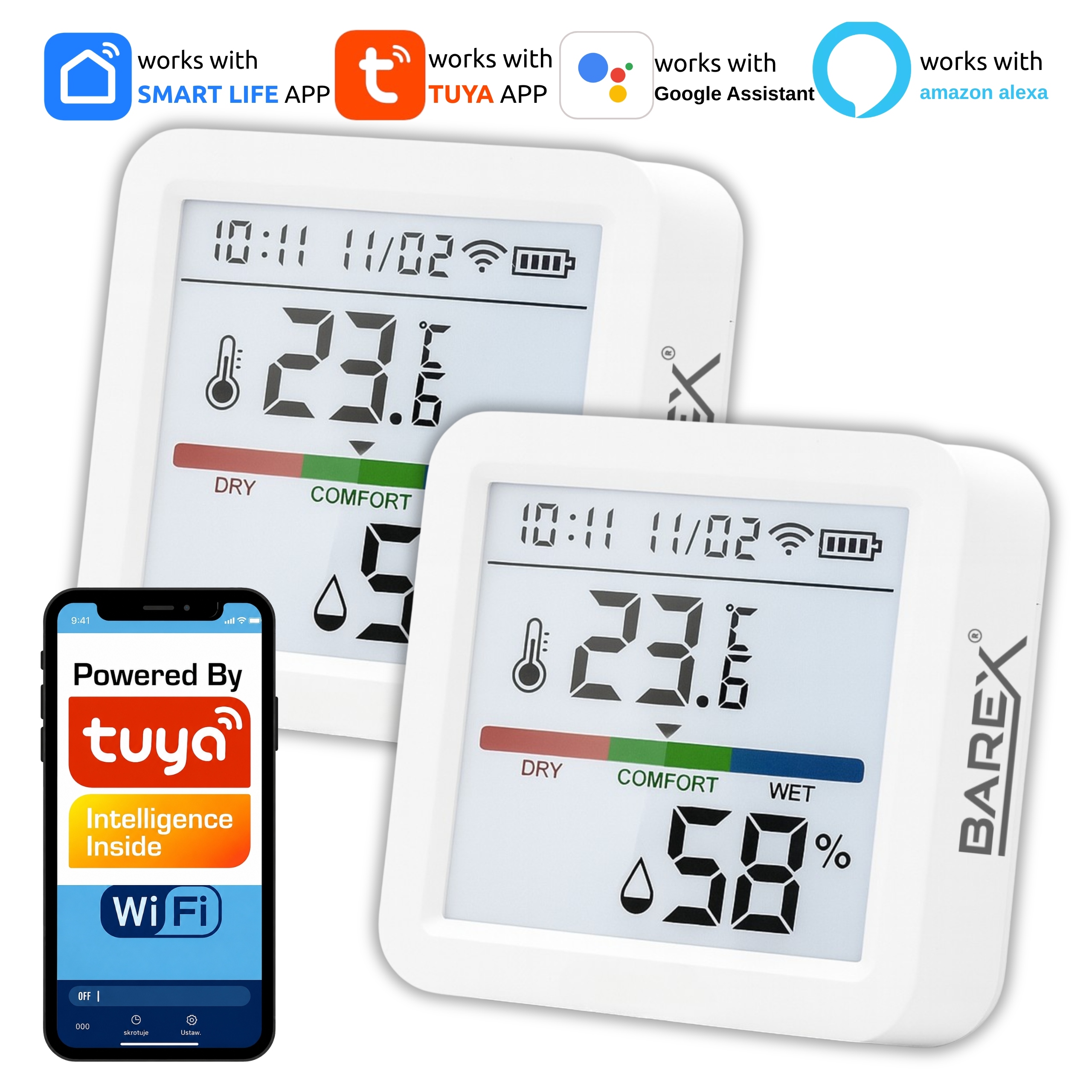 Senzor Teploty A Vlhkosti LCD Tuya Wifi Smart Higometr