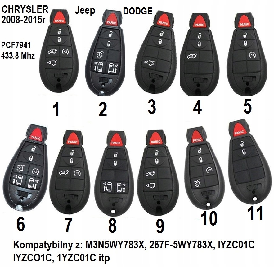 Kluczyk Chrysler Jeep DODGE itp Zielona Gora Catalog number for part 8T0959754C