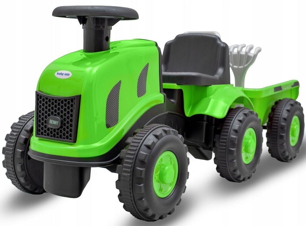 Pchacz Traktor Jeździk Baby MIX Benny Z Przyczepą Do 25 Kg Z Narzędziami