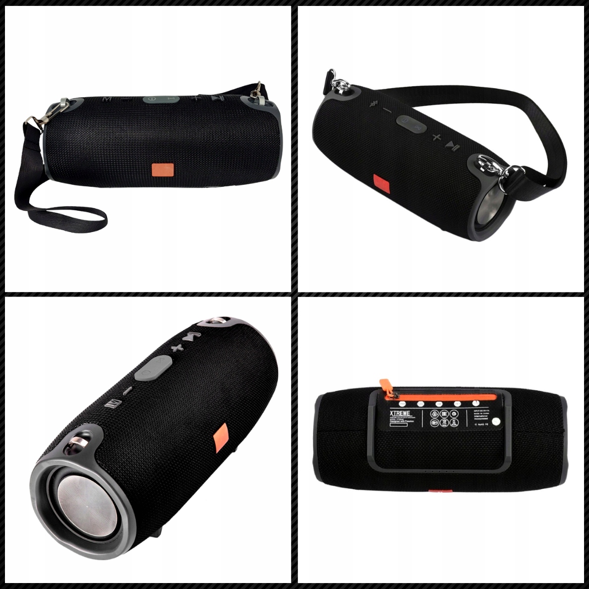 MOCNY GŁOŚNIK MOBILNY BEZPRZEWODOWY BLUETOOTH Z RADIO BASS PASKIEM NA RAMIE Czas pracy 16 h