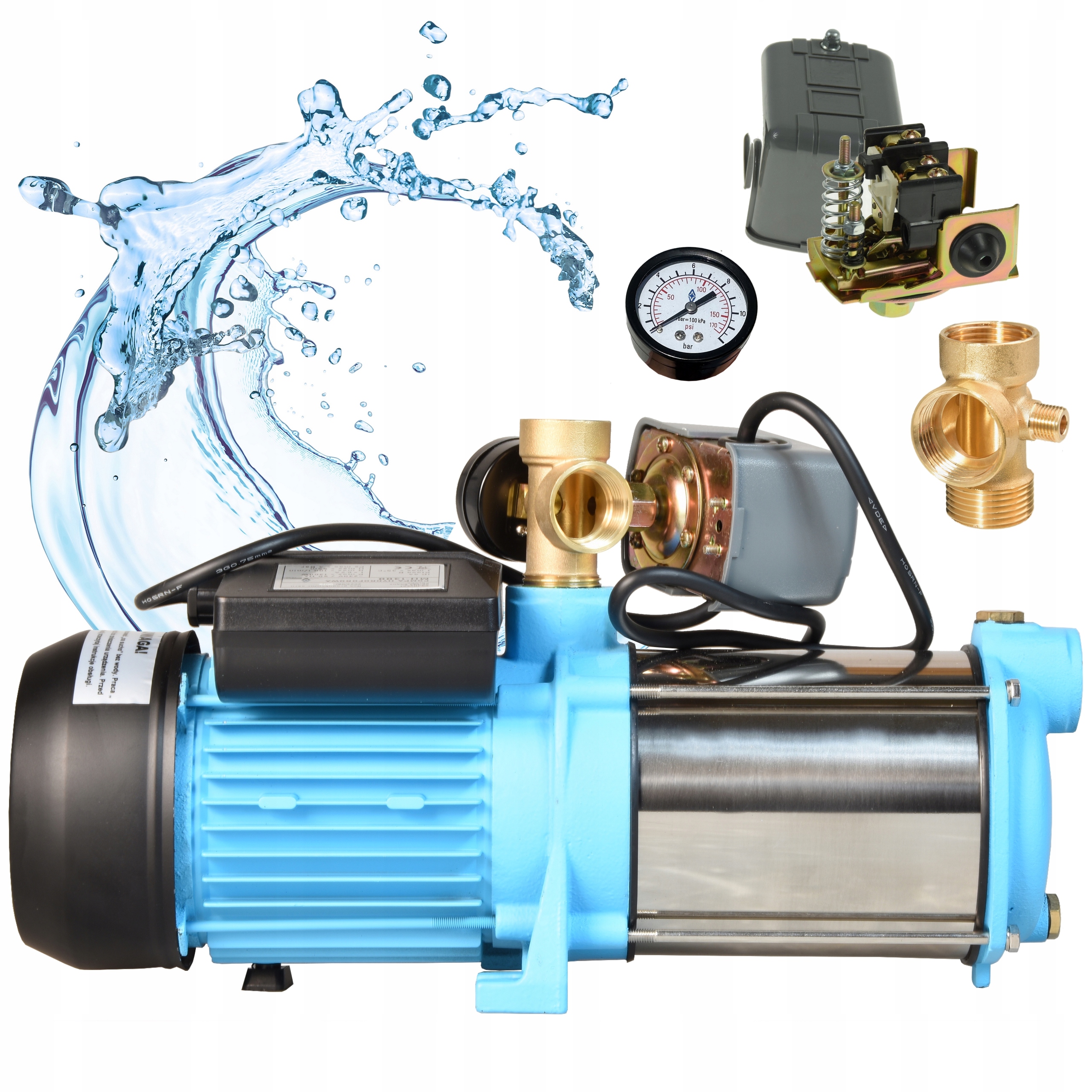 Hydroforová Pumpa 1300 W na vodu Max-h Inox Povrchová 6000 l/h S Príslušenstvom