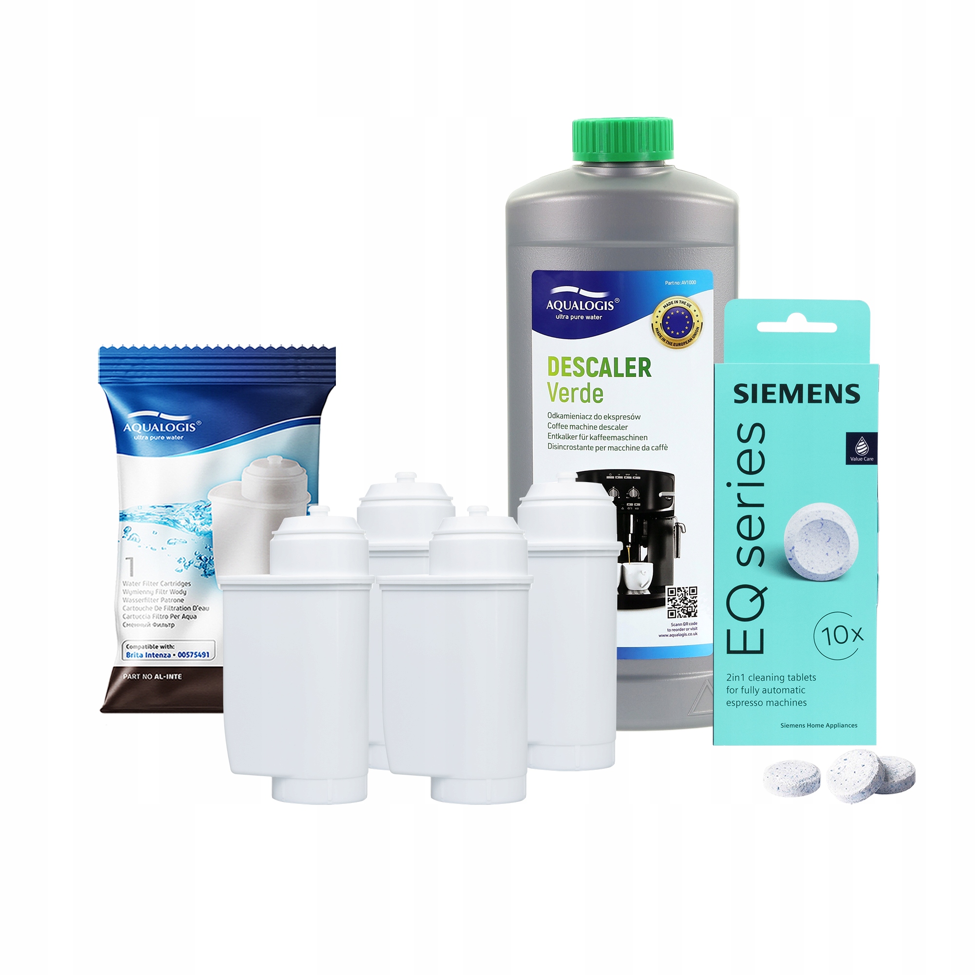4x filtr vody AL-Inte pro kávovar Siemens odvápňovač 1 l tablety
