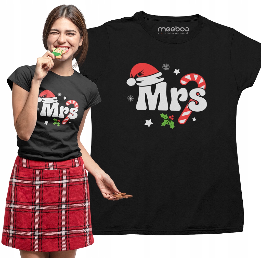 

Koszulka Damska Mrs Santa Pod Choinkę Mikołajowa