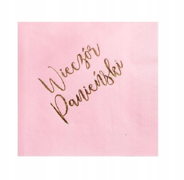 

Serwetki na panieński Napis 33x33 20sztJASNORÓŻOWE