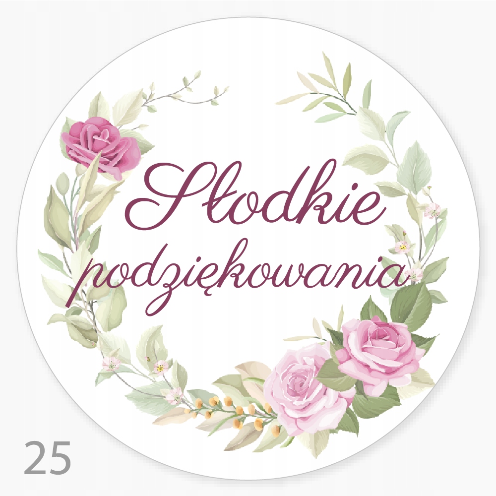 

Naklejki Słodkie Podziękowania Ślub 48 szt