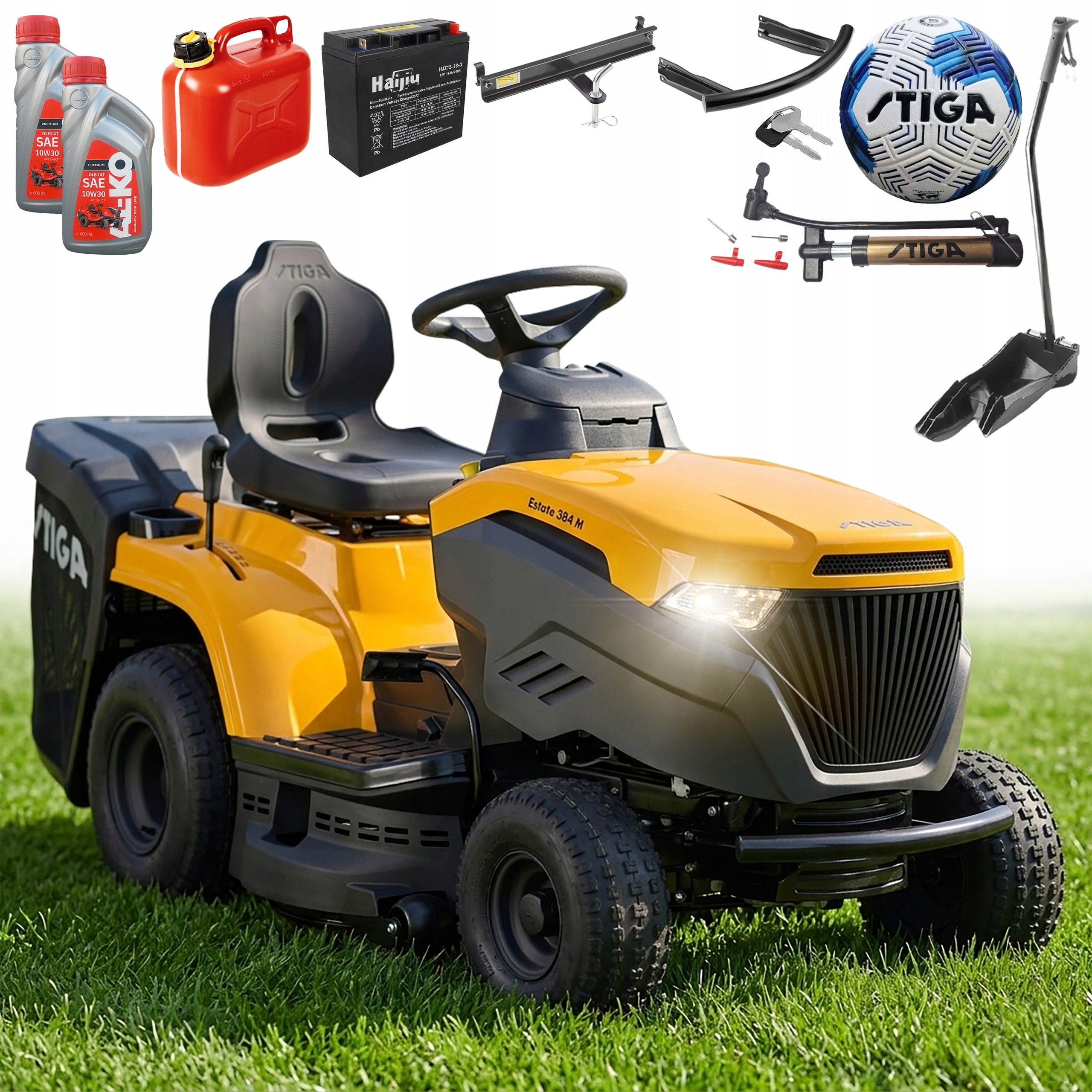 Traktor Kosiarka Stiga Estate 384 M Manual z Koszem 200 L 84 cm Zestaw