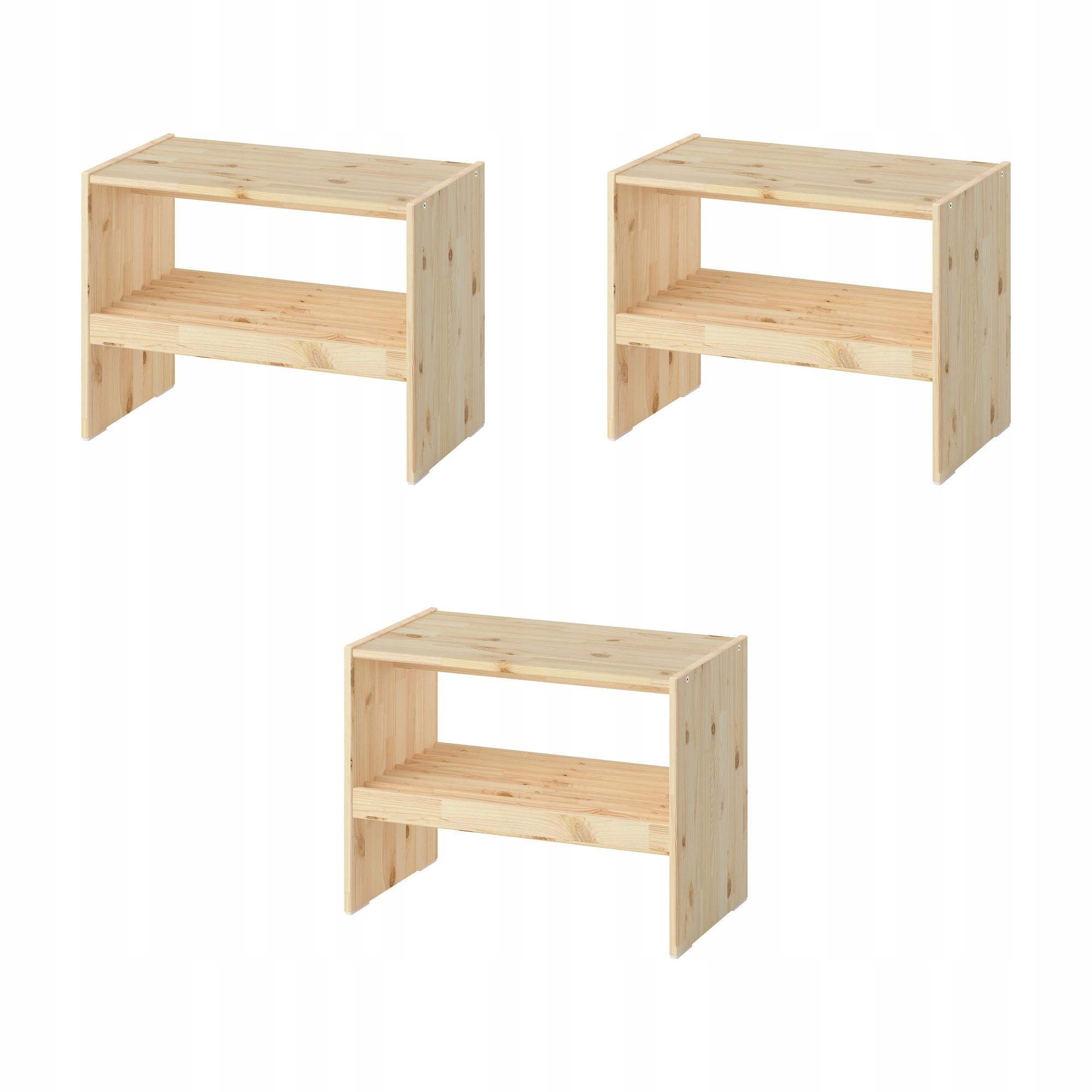 3 ks Raggberg Lavička s policemi na boty borovice 60x35x45 cm
