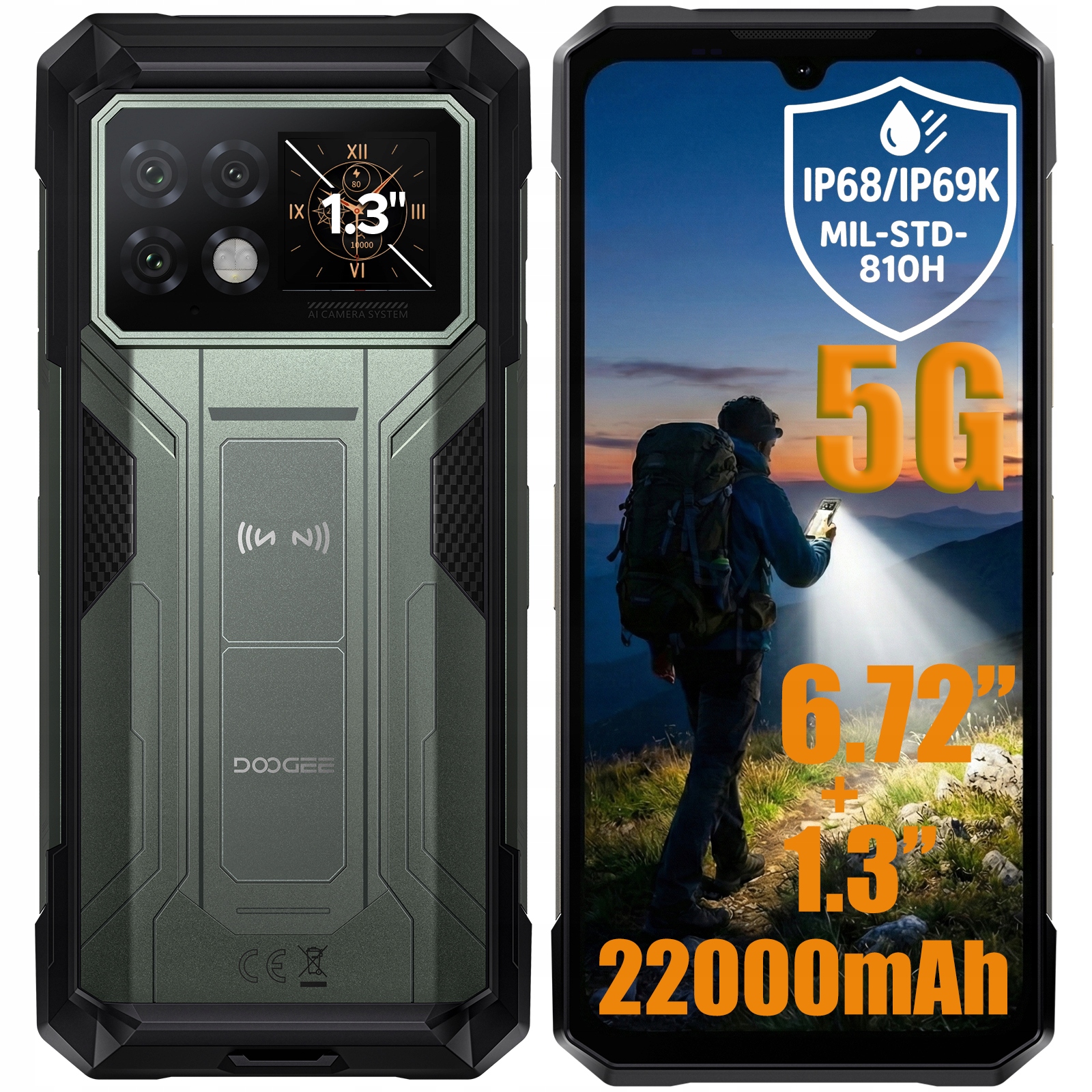 Vojenský pancéřový smartphone Doogee S200MAX 5G 16/512GB Dual Sim Nfc Android