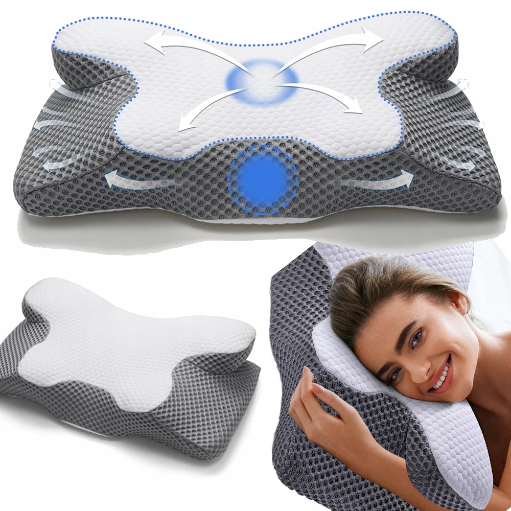 Poduszka Ortopedyczna Do Spania Na Boku I Brzuchu Profilowana Pianka Memory