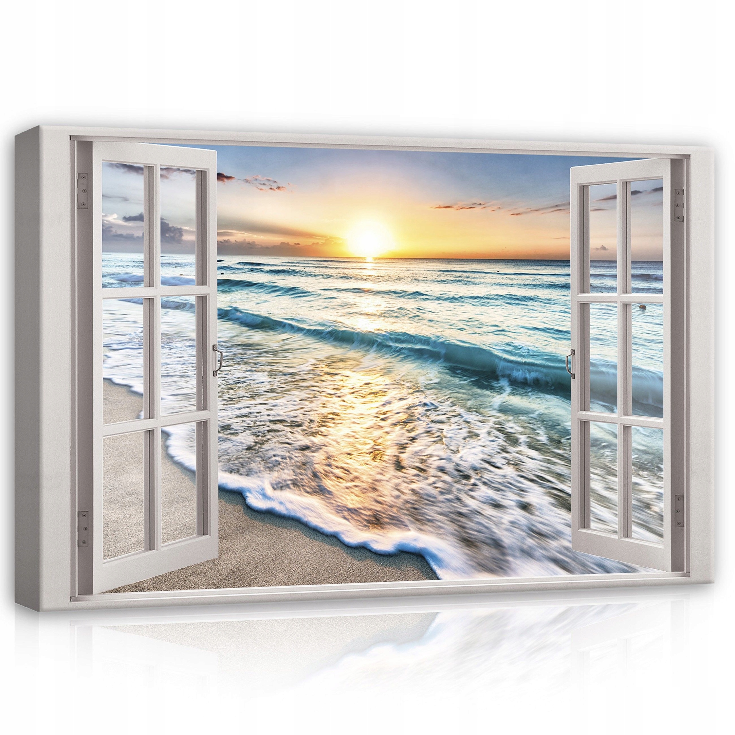 Obraz 120x80 Západ slunce pláž oceán moře vlny klid příroda krajina