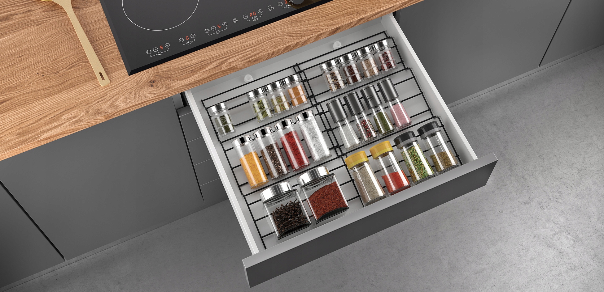 MARKOWY ORGANIZER REGULOWANY DO SZUFLADY NA PRZYPRAWY HERBATĘ WKŁAD SWISS Stan opakowania oryginalne