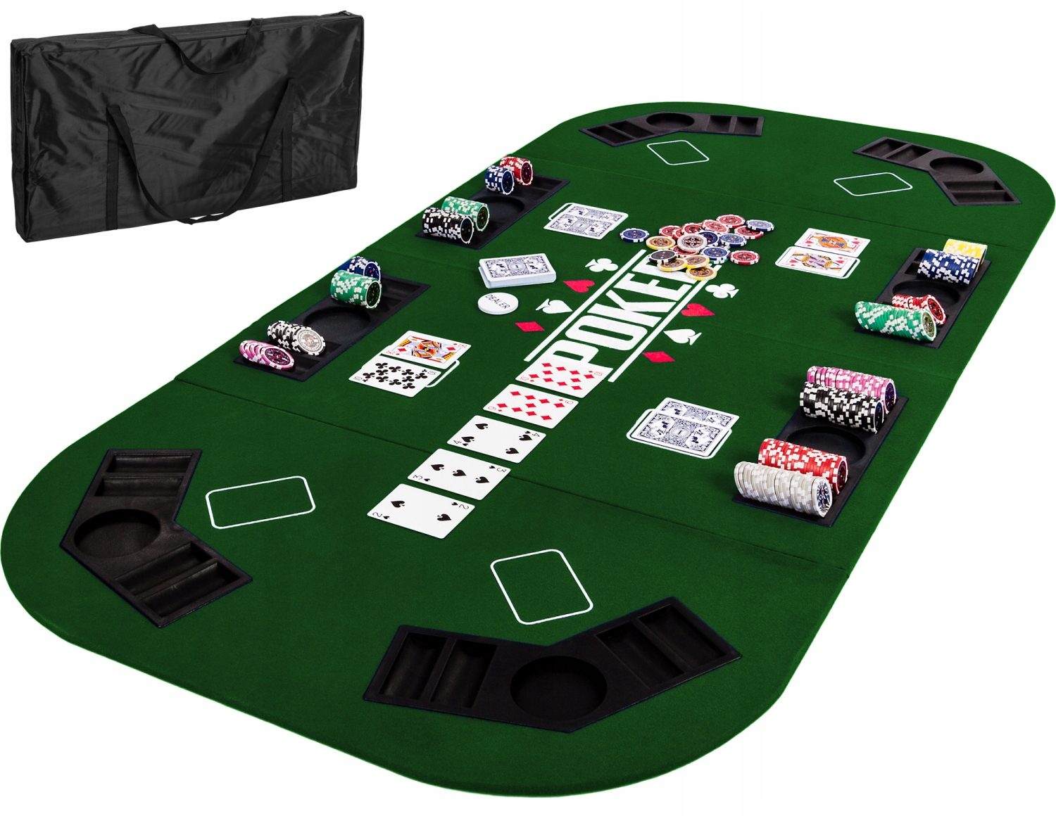 

Zielony Blat Stół Do Pokera 160x80 CM Poker Kasyno