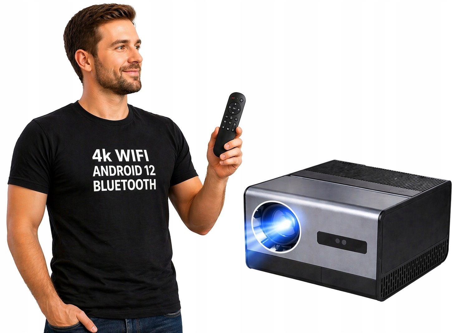 H50* PROJEKTOR RZUTNIK KINO DOMOWE 4K WIFI Bluetooth PRZENOŚNY H50*