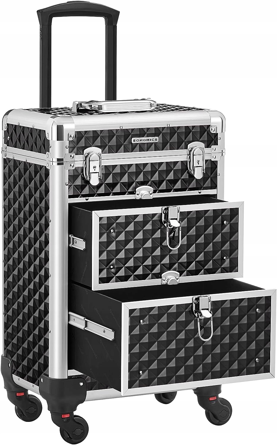 Walizka kosmetyczna kufer na kółkach czarna