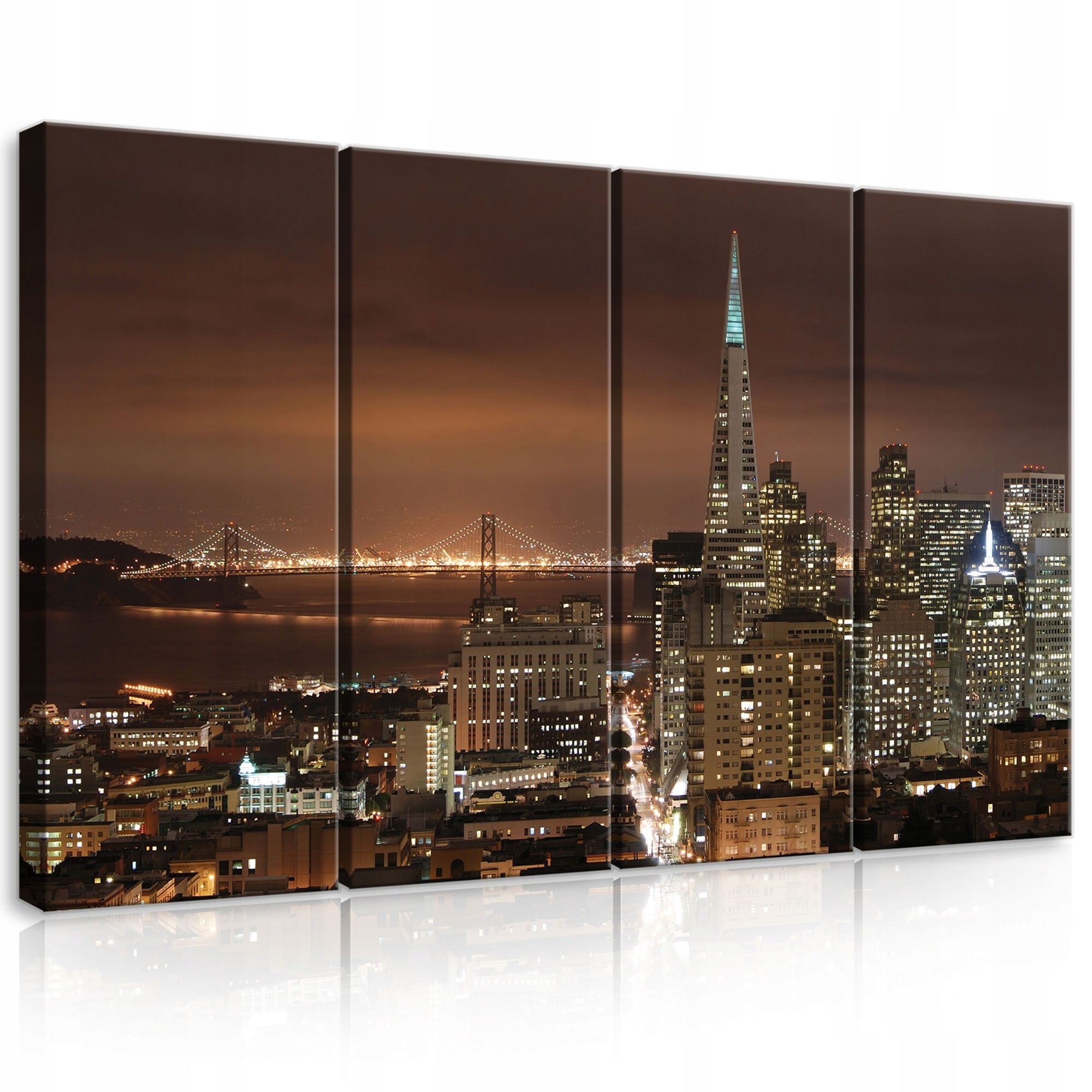 Obraz 120x80 Nočné mesto mestská krajina mrakodrapy svetlá panoráma