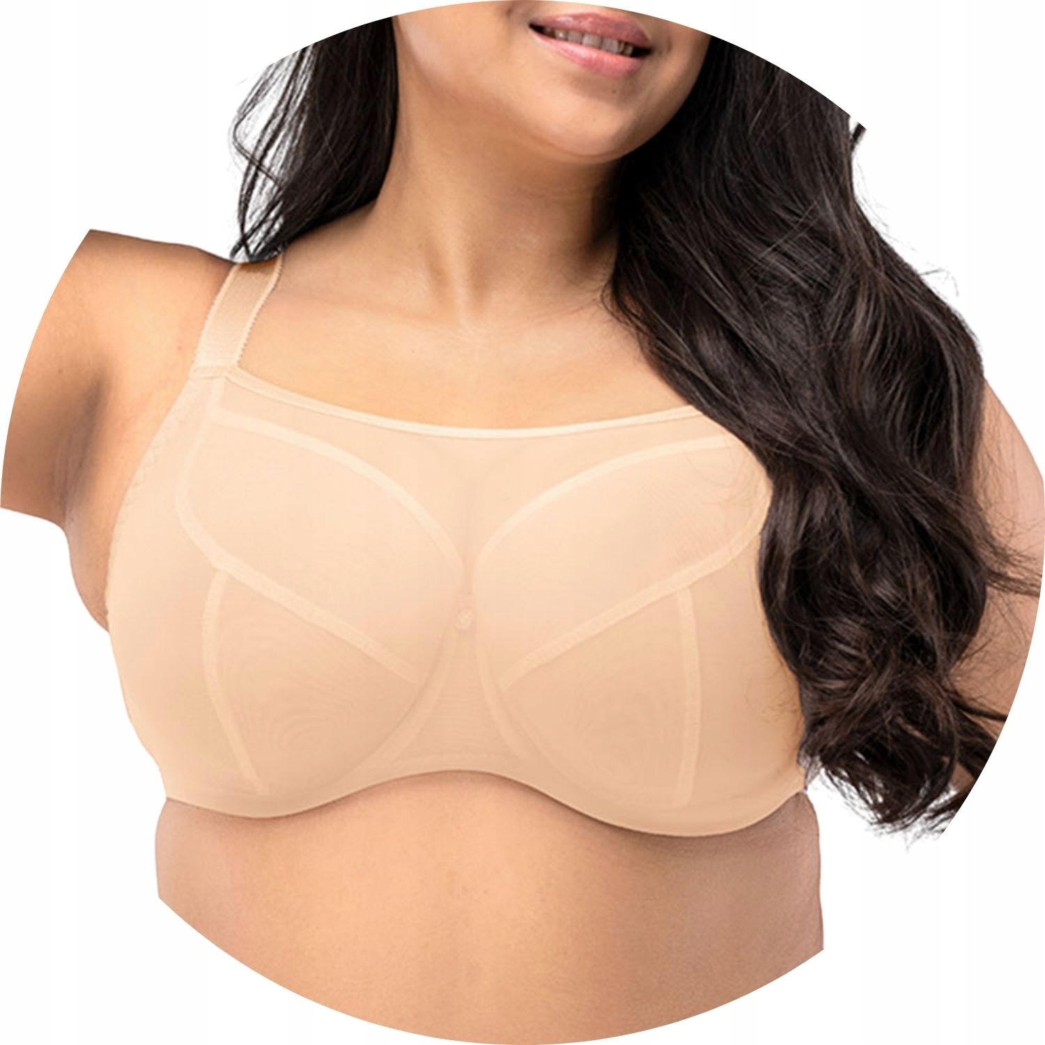 Podprsenka Měkká Nessa Salma crop top béžová tyl 90J