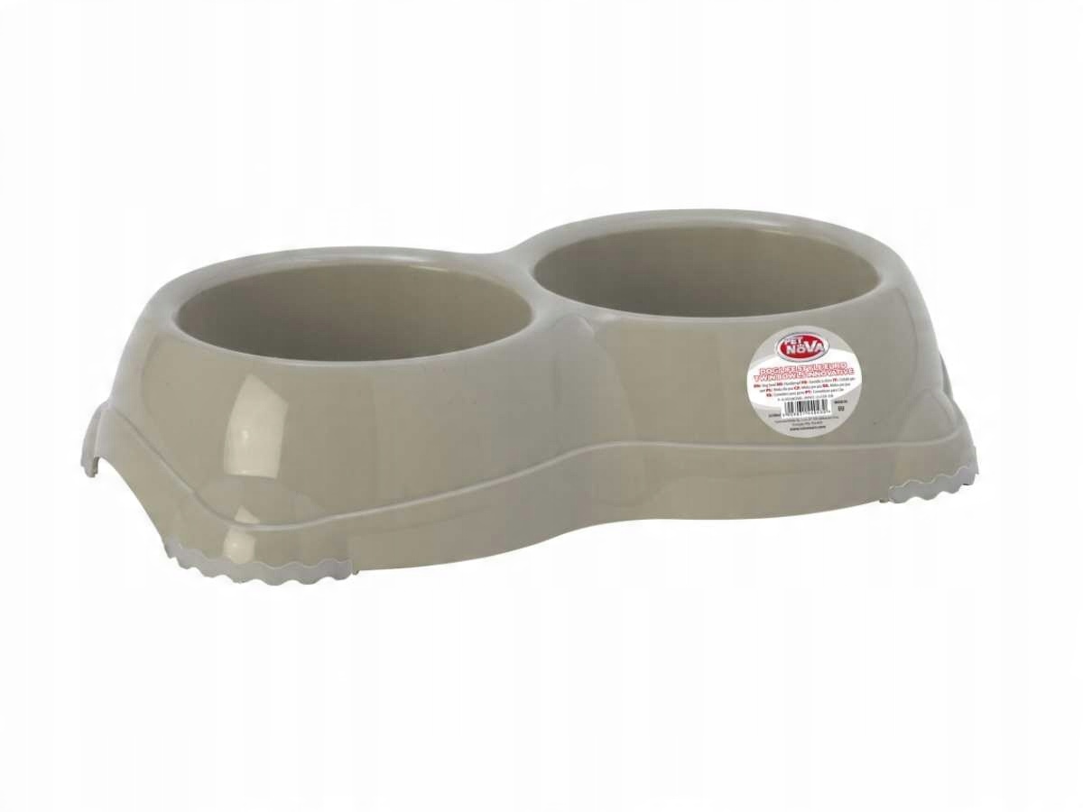 

Pet Nova podwójna miska dla psa szara 2x330 ml.