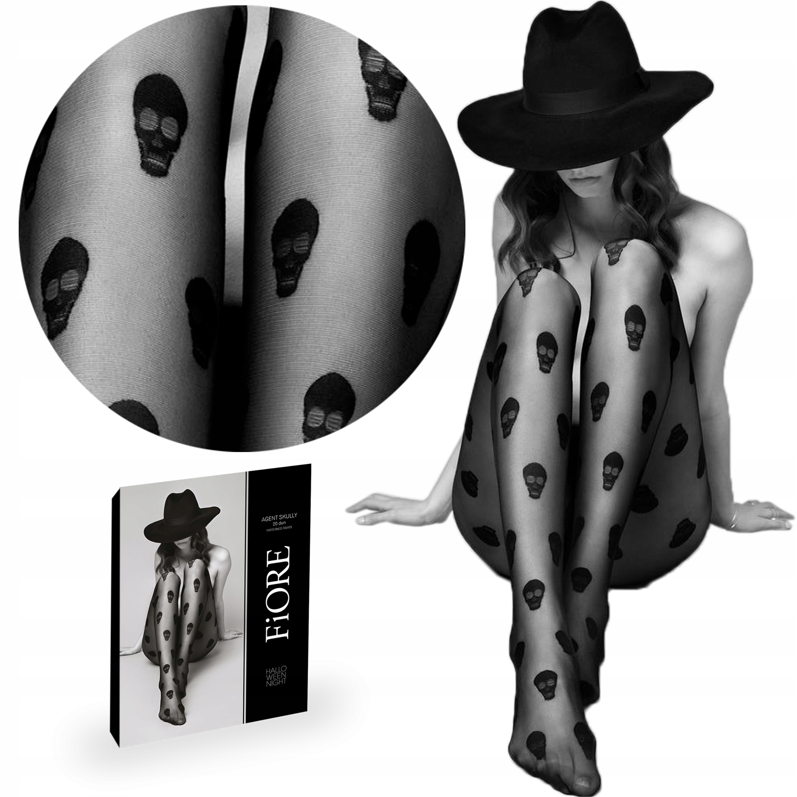 

Fiore Rajstopy Agent Skully 20 den Czaszki 3-M