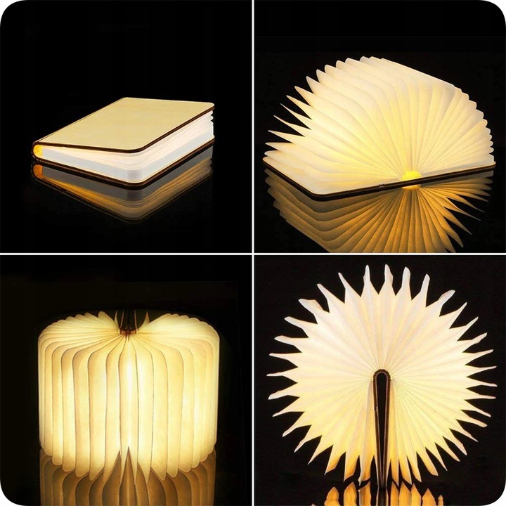 LAMPKA NOCNA DLA DZIECI LED Oryginalna Pomysłowa SKŁADANA KSIĄŻKA Na Biurko Kolekcja Lampka nocna