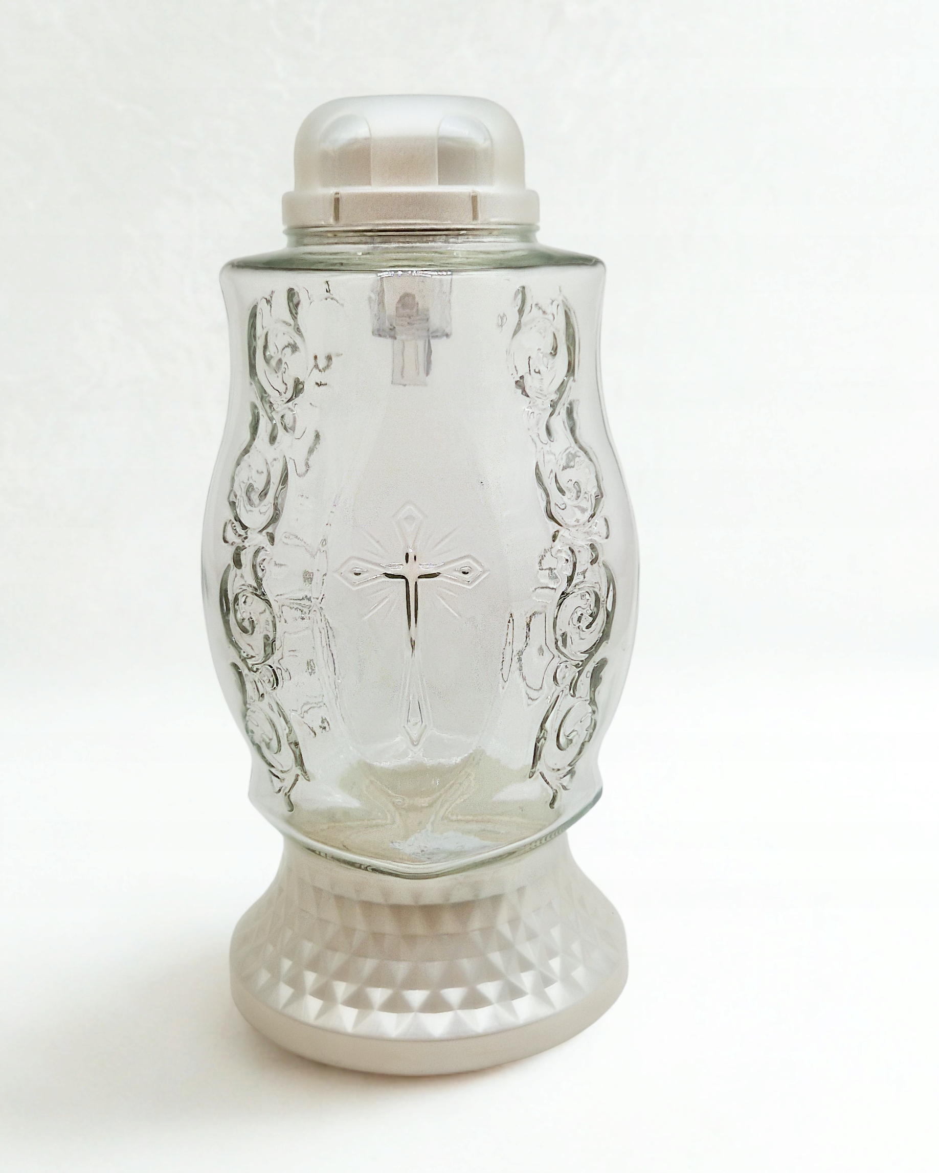 Znicz Solarny LED LA 468 WYSOKI 29cm, Energooszczędny, Wodoodporny, PERŁOWY