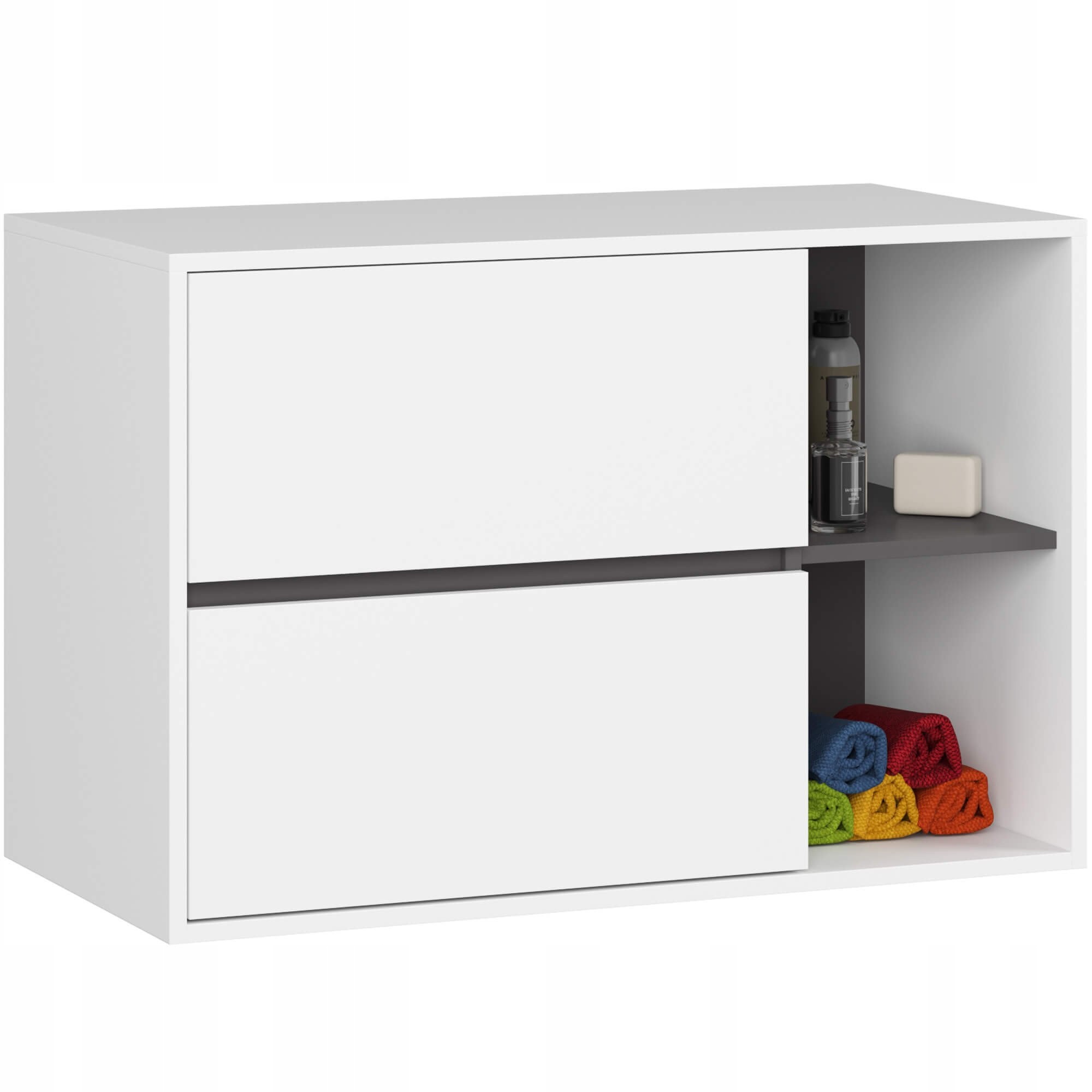 Koupelnová Skříňka Pod Umyvadlo Vami W90 2SZ2P Pk Bílá/grafit Akd