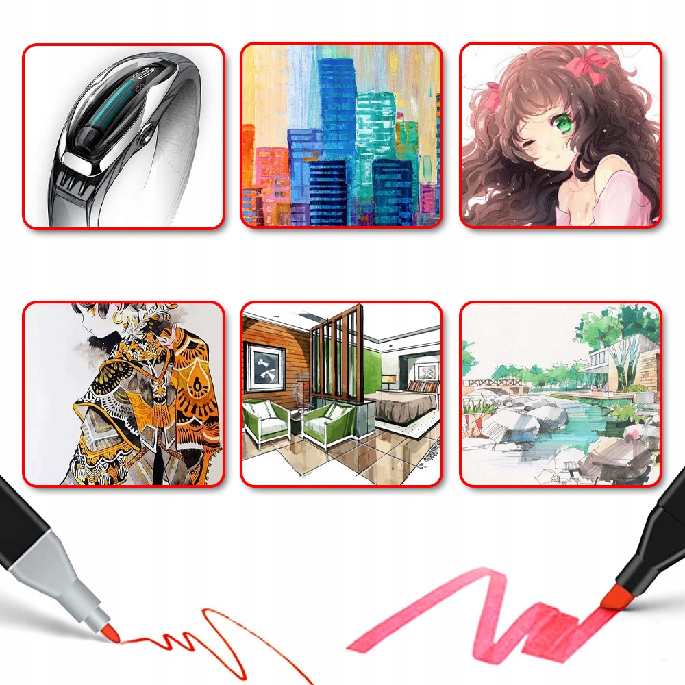 MARKERY ALKOHOLOWE 80 SZT. Flamastry Mazaki Pisaki Płeć chłopcy dziewczynki