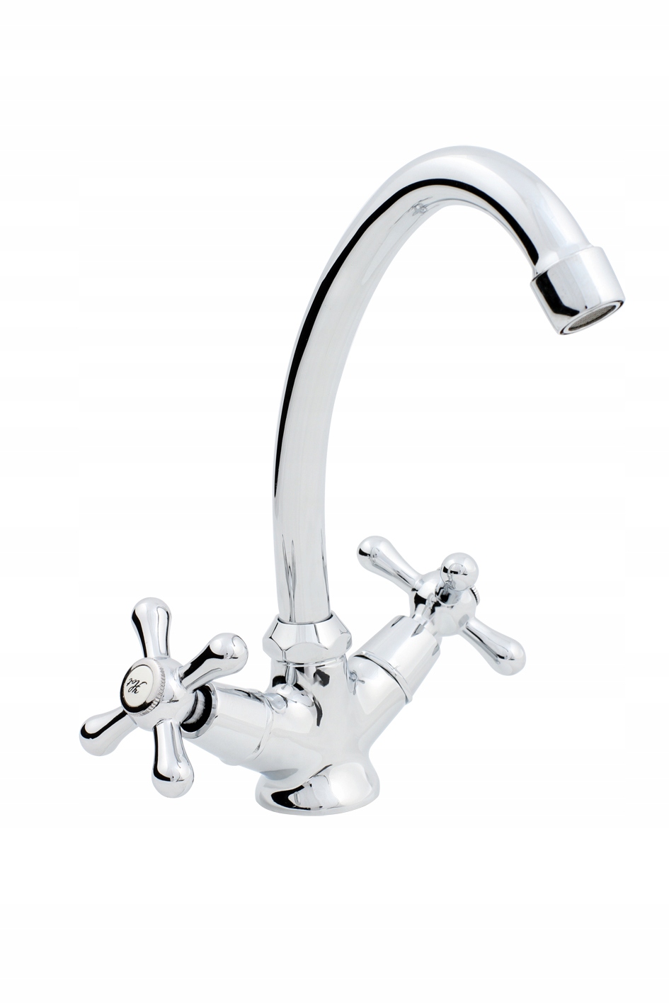 Aqbau Retro stojánková dřezová baterie Otočný výtokové ramínko baterie chrom