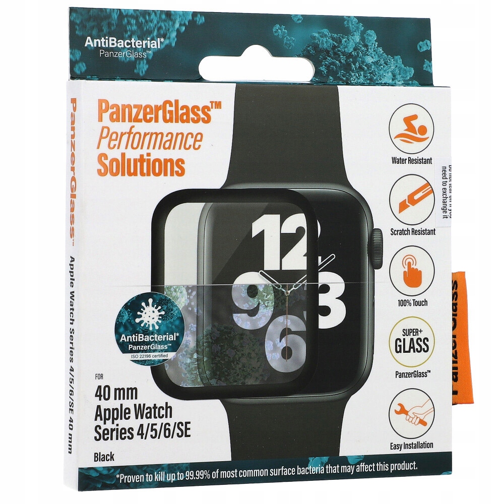 Szkło hartowane PanzerGlass Curved antybakteryjne na Apple Watch 4/ 5/ 6/