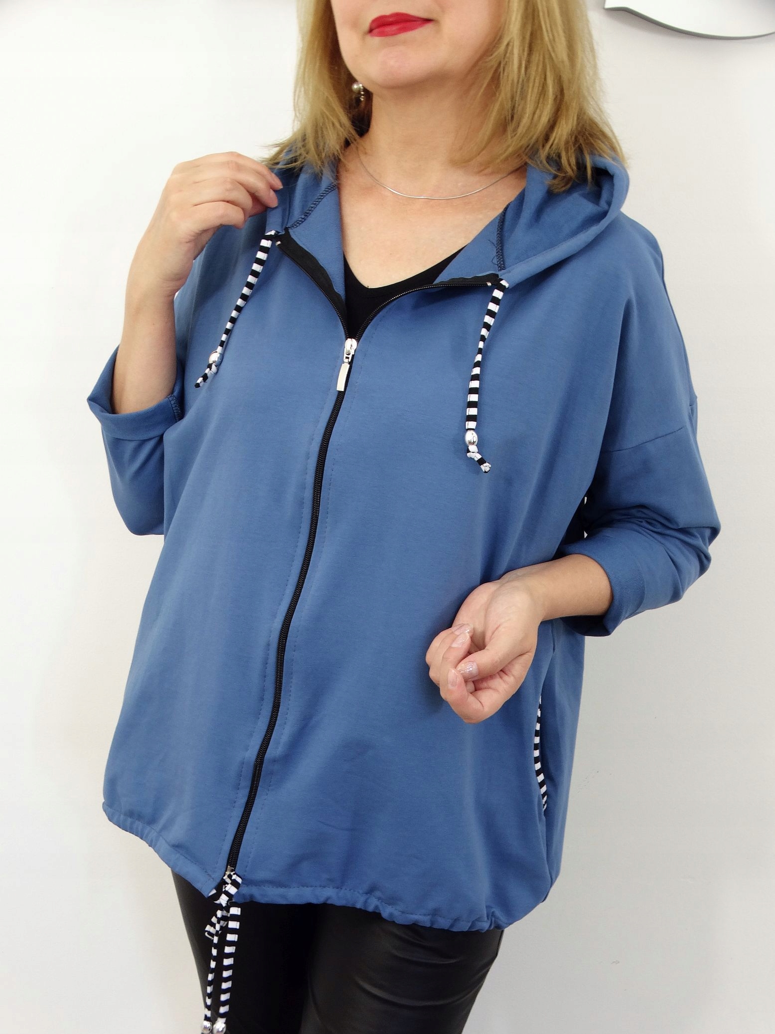 Bluza Damska Lekka Bawełniana Rozpinana z Kapturem Mika 5XL 50