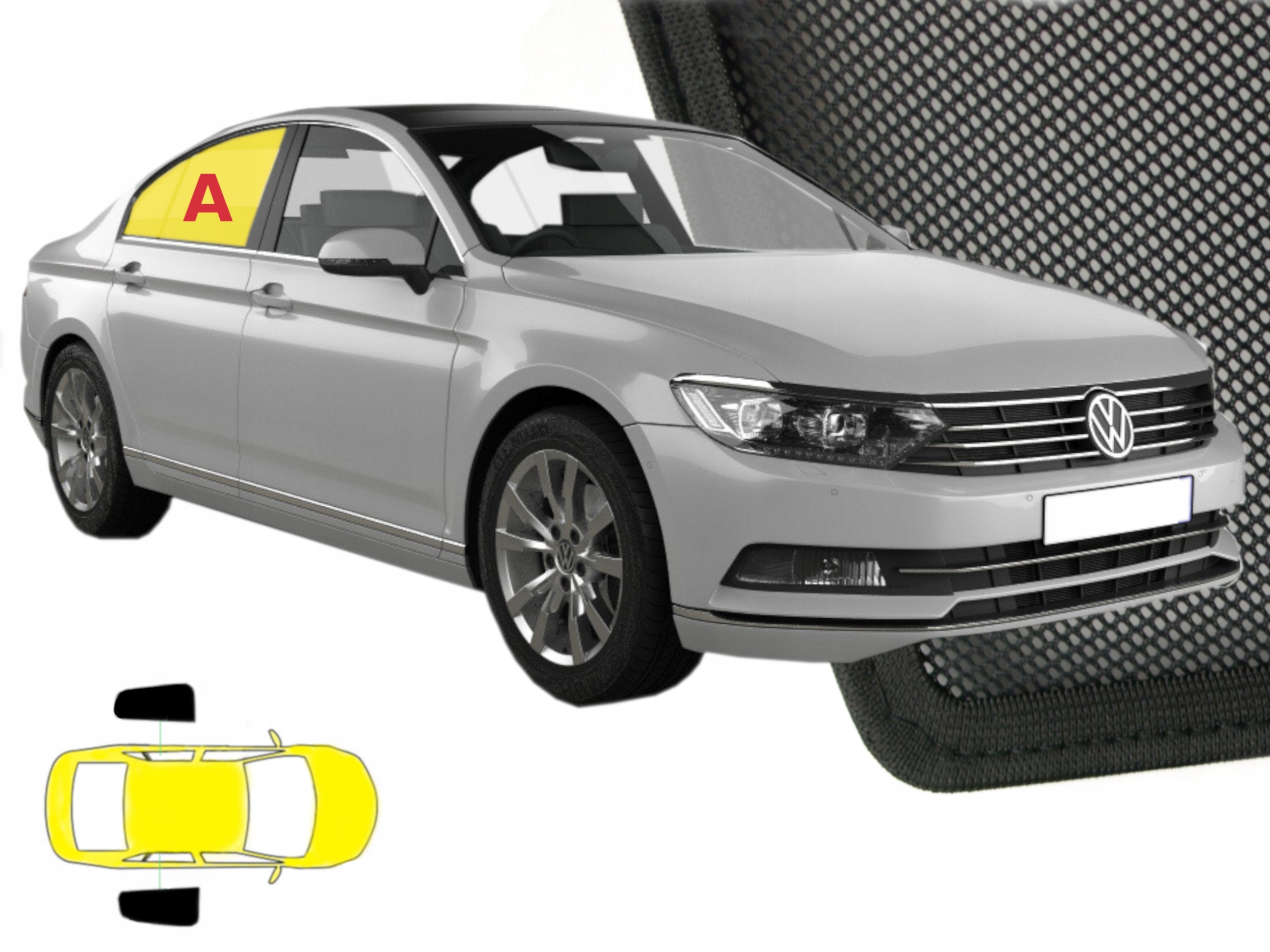 Krytky clony určené pro sluneční rolety Vw Passat B8 sedan