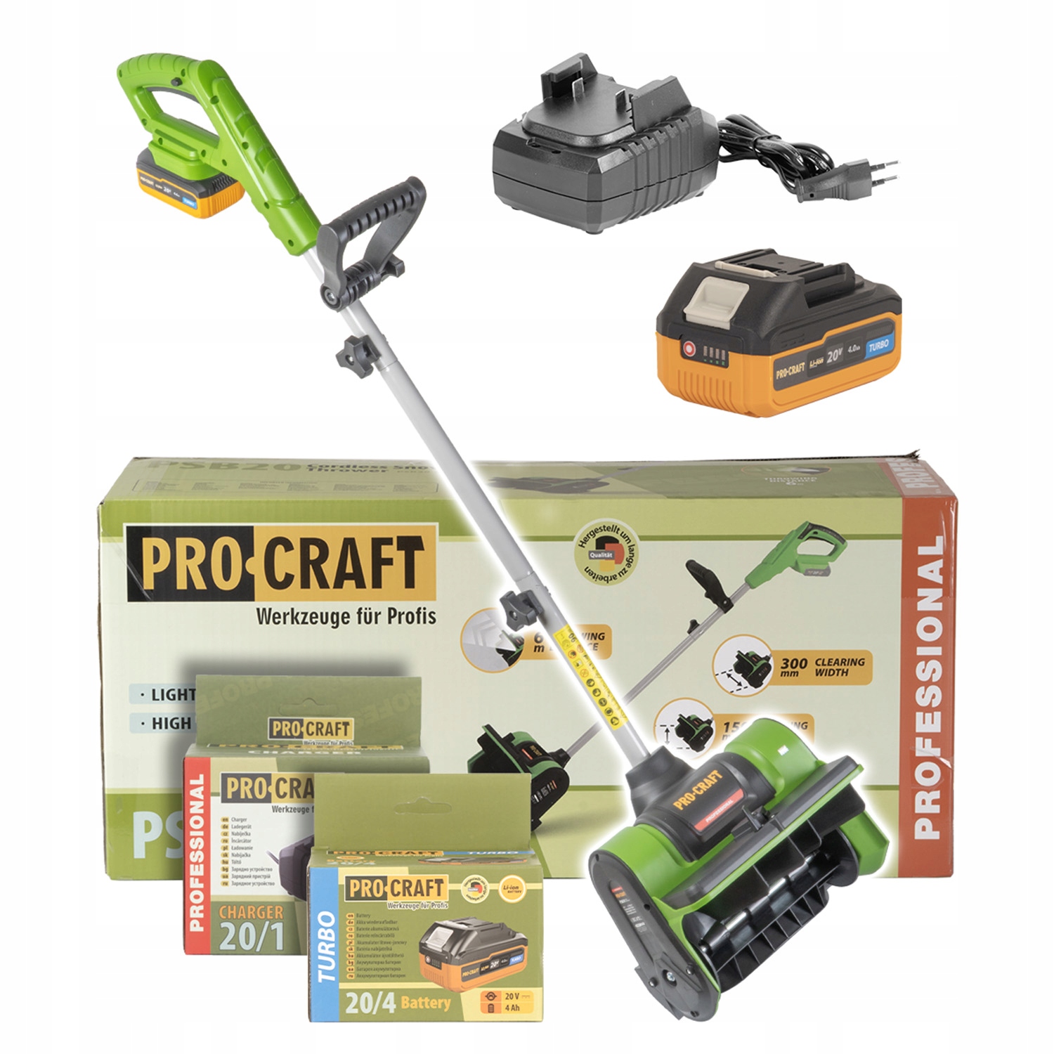 Aku snehová fréza Procraft PSB20 s batériou a nabíjačkou