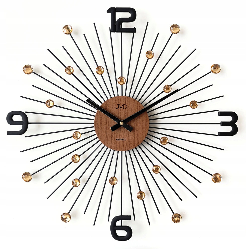 Veľké Efektné Nástenné Hodiny S Kryštálikmi Do Obývacej Izby Jvd HT117.1 49 cm