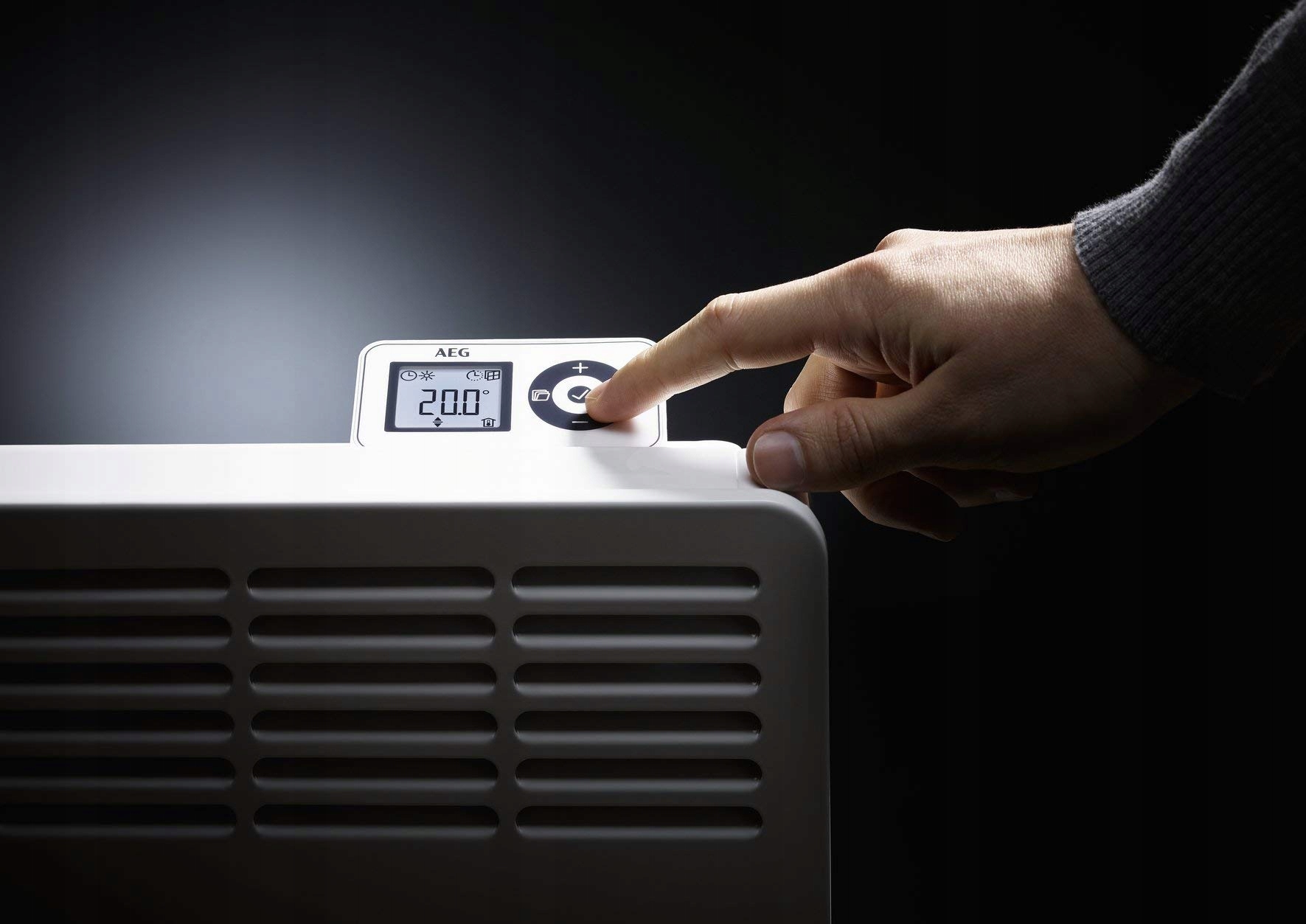AEG Grzejnik Ścienny Energooszczędny 2500W LCD Na 30m² TÜV Certyfikat — miniatura 6
